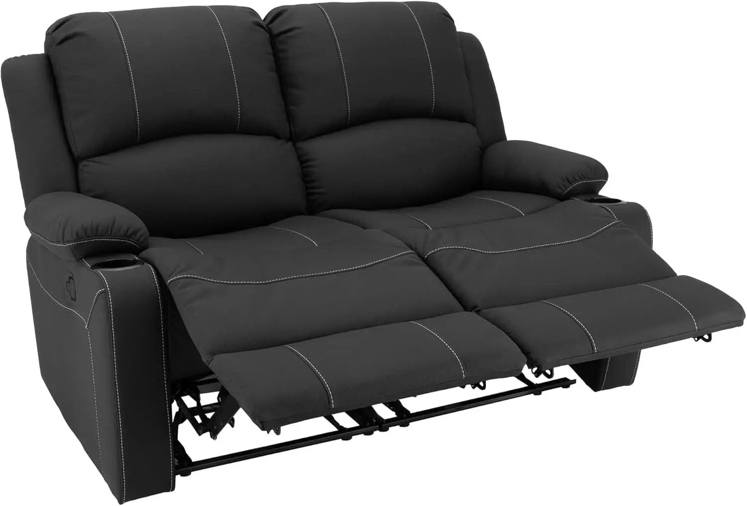 58 Inch Wall Hugger RV Theater Seats Double Recliner Black from PriceLows™