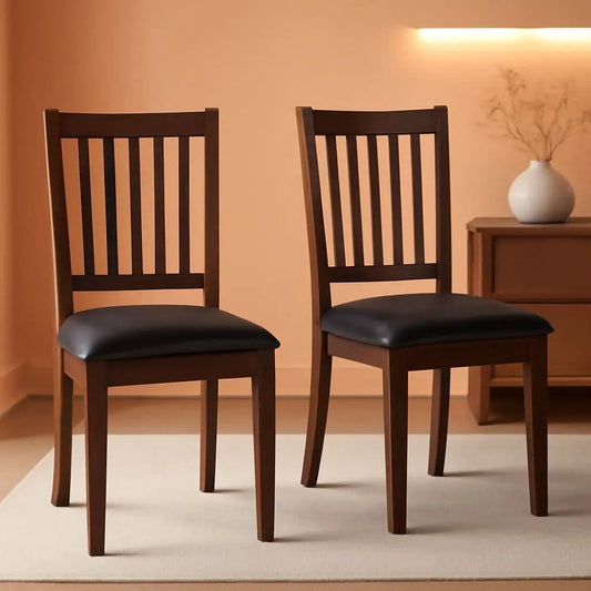 Espresso Slat Back Dining Chairs Set Of 2 For Dining Room from PriceLows™