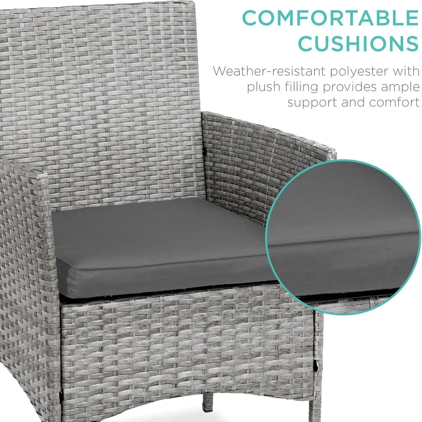 3 Piece Outdoor Wicker Bistro Set With Side Table from PriceLows™