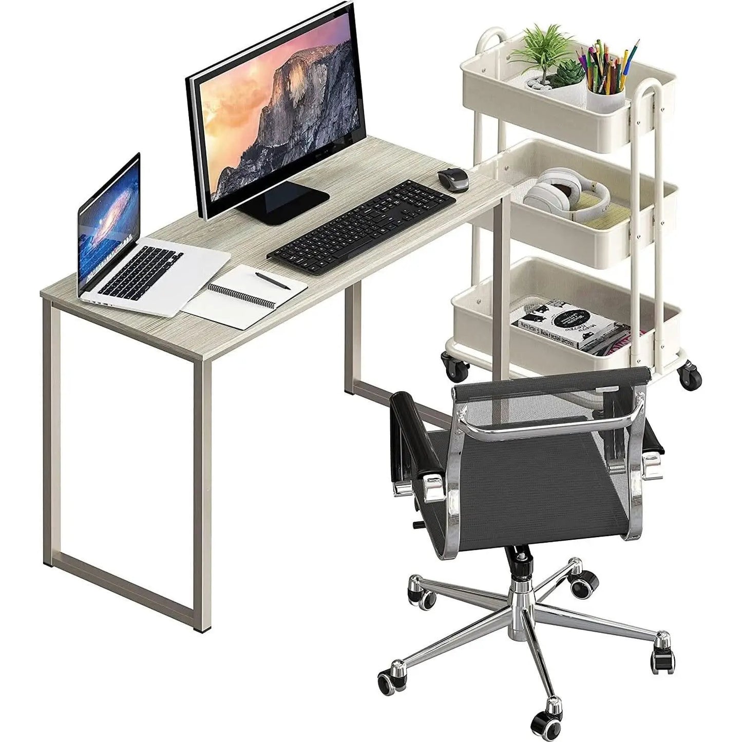 Maple 32 Inch Desk For Home Office With Steel Frame from PriceLows™