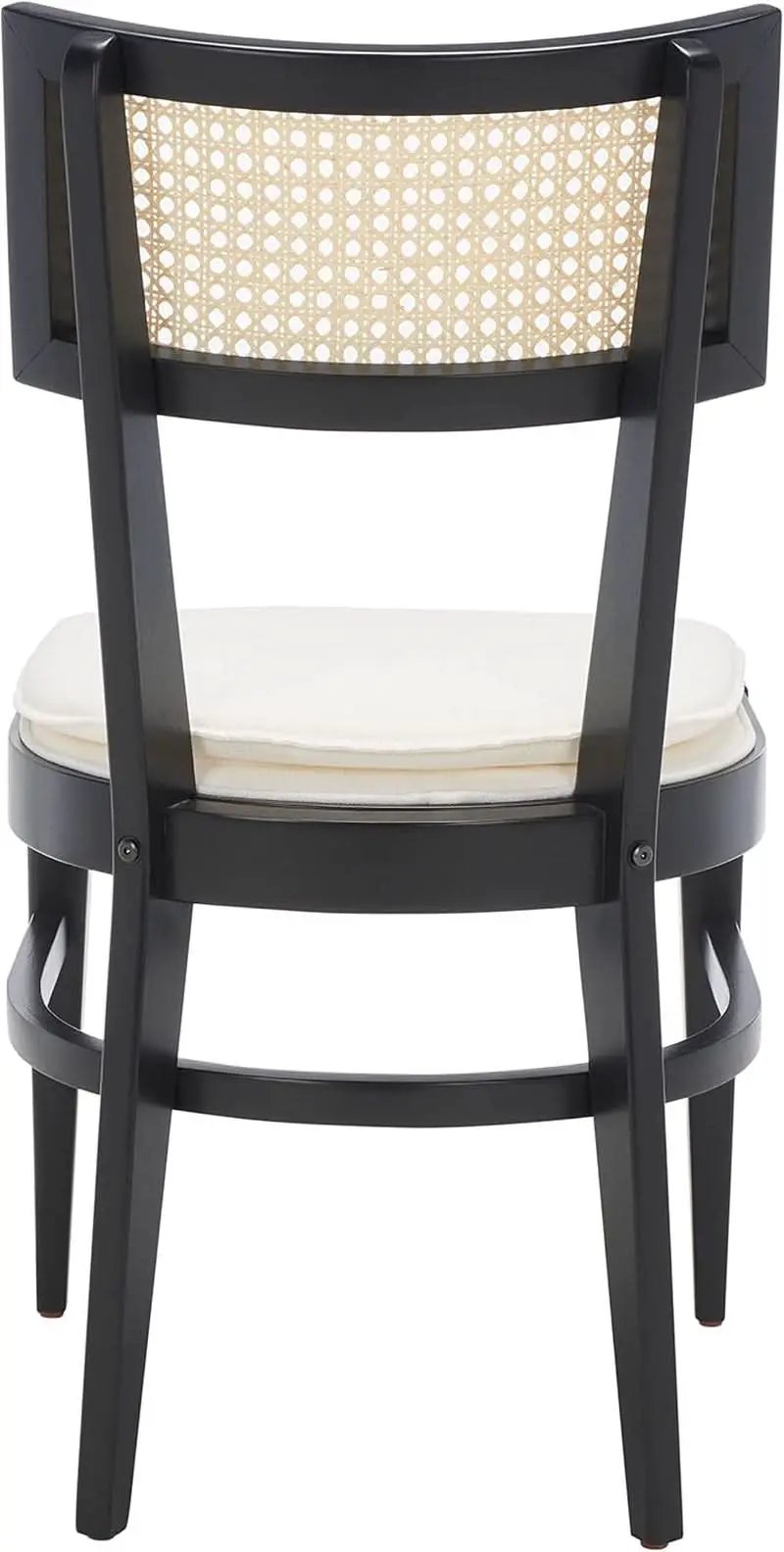 Galway Coastal Dining Chair Black Frame Cane Seat Cushion from PriceLows™