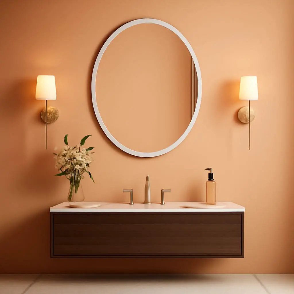 20x28 Inch Oval Frameless Bathroom Mirror Beveled Edge from PriceLows™