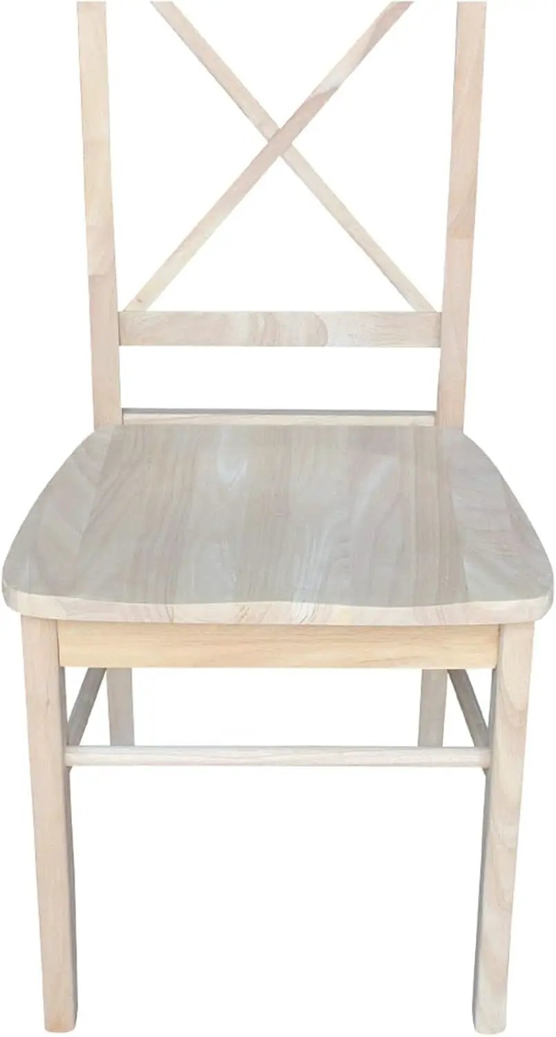 X Back Dining Chairs Set Of 2 In Unfinished Parawood from PriceLows™
