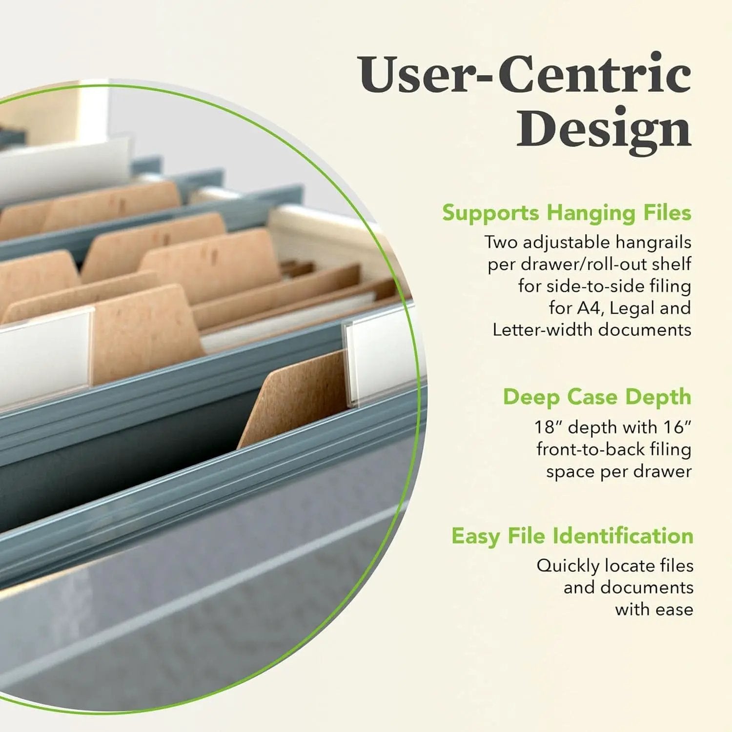 4 Drawer Lateral File Cabinet With Lock Light Gray from PriceLows™