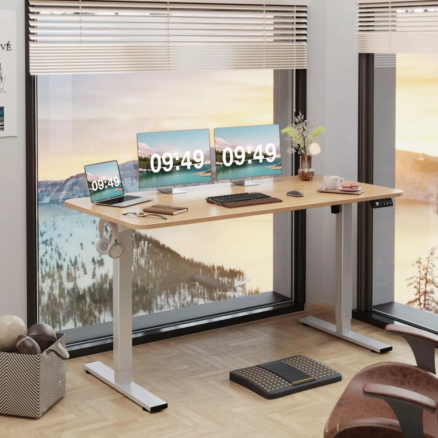 Electric Height Adjustable Desk 55 X 24 Memory Preset from PriceLows™