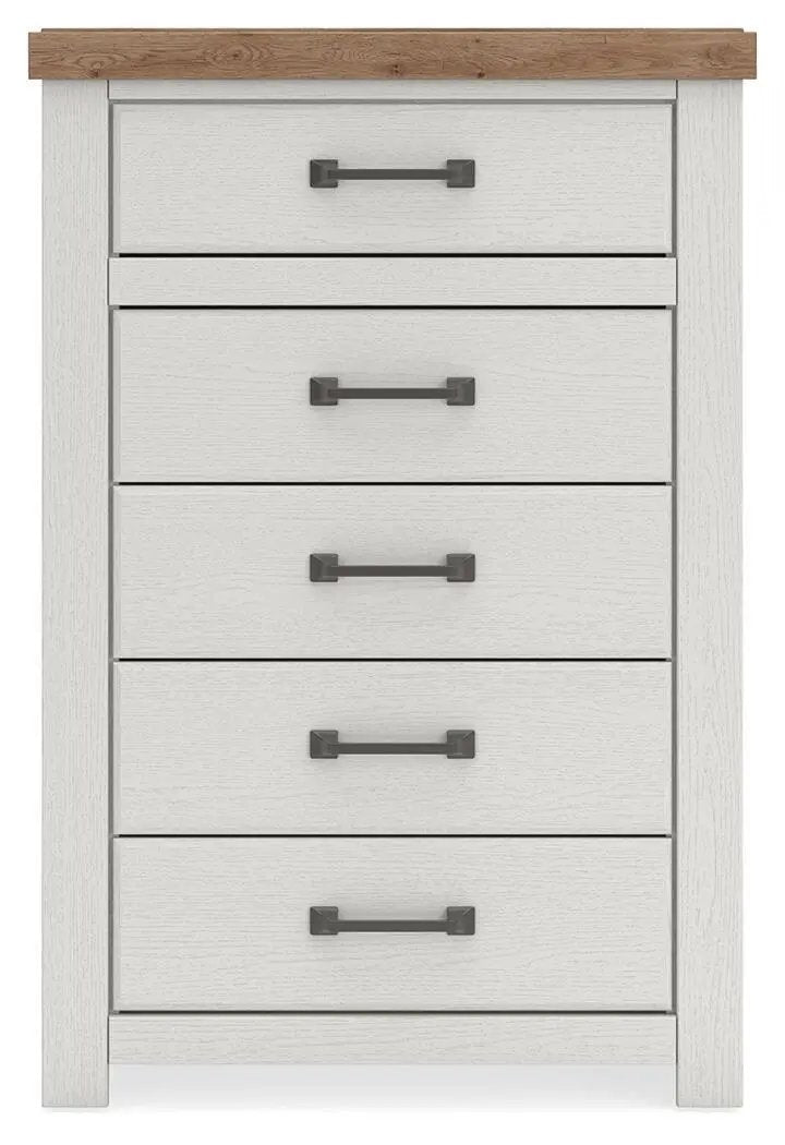 Five Drawer Chest | Farmhouse Style | White Oak Finish