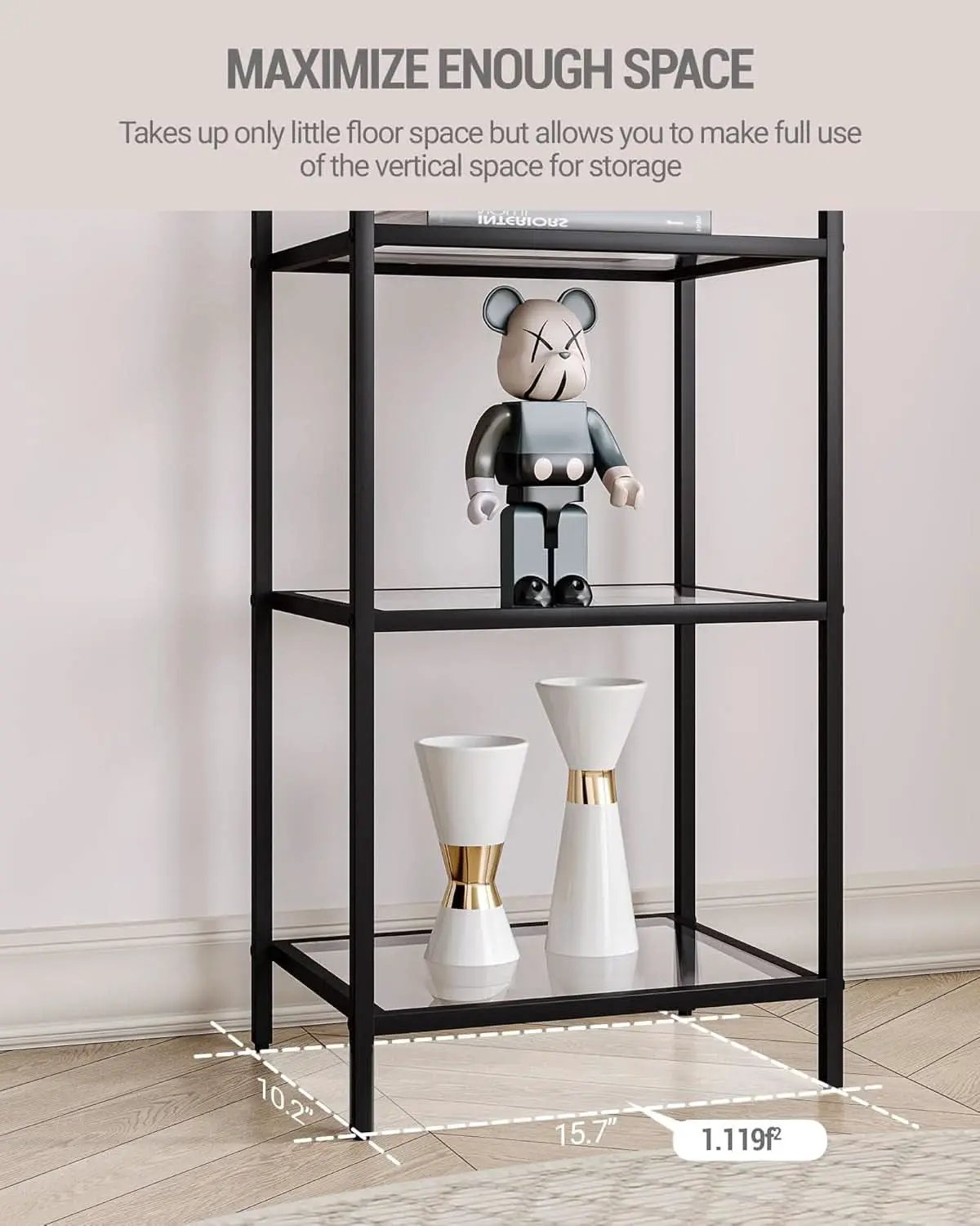 Six Tier Bookcase With Tempered Glass Shelves Home Office from PriceLows™