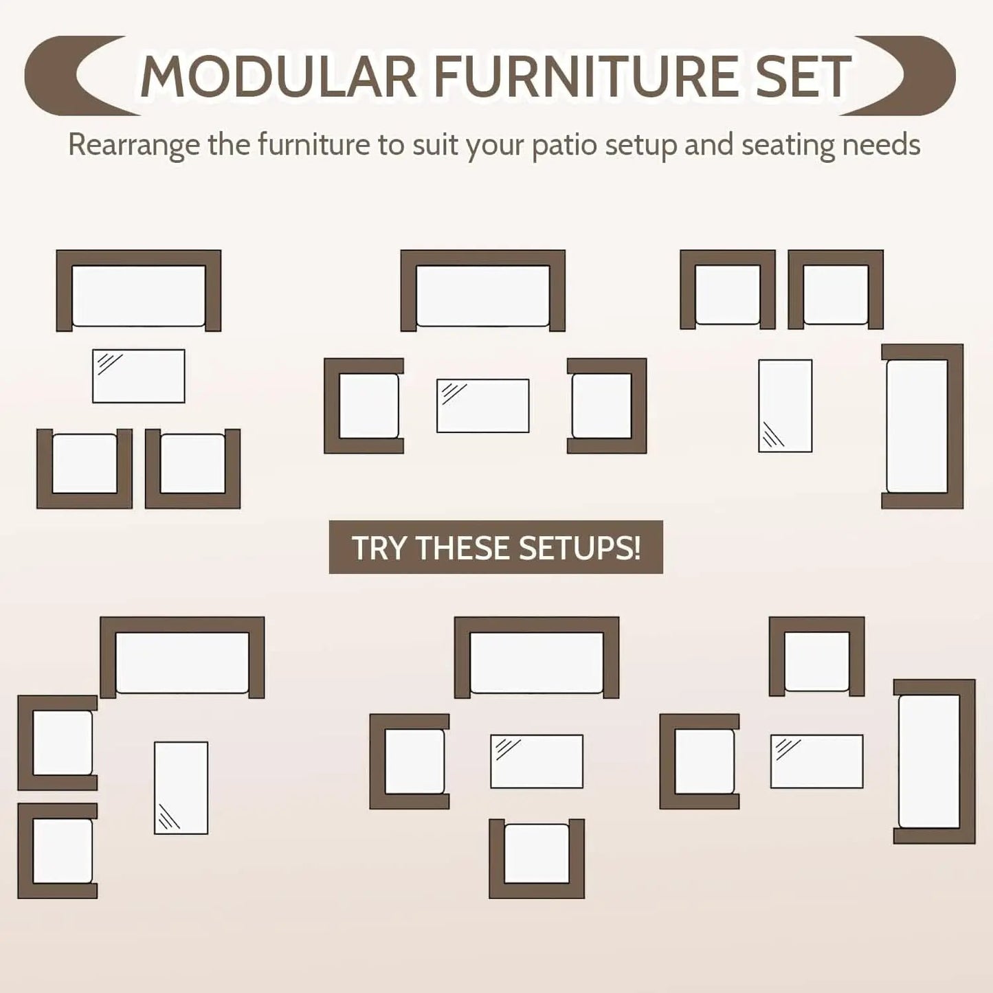 Outdoor Rattan 4 Piece Patio Furniture Conversation Set from PriceLows™