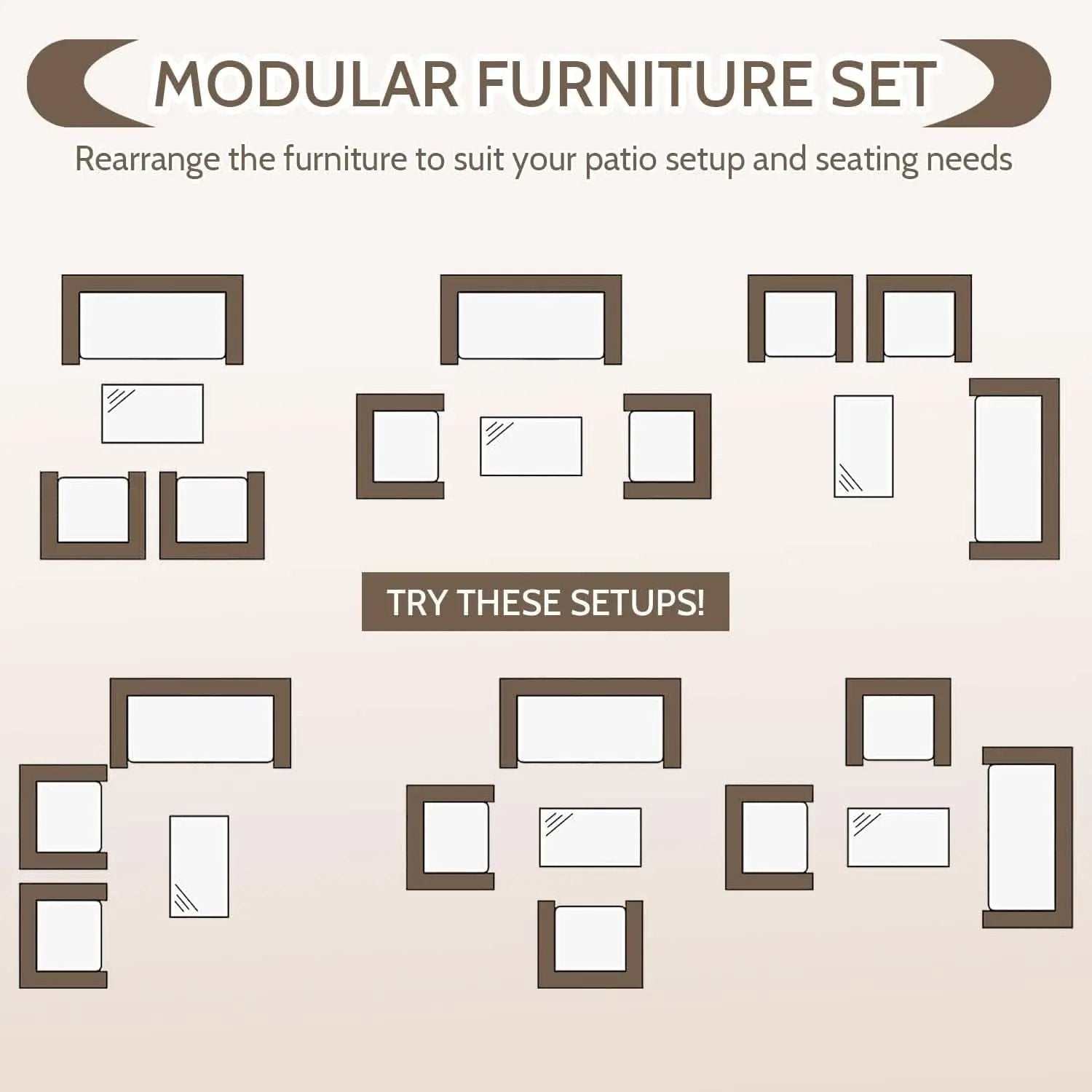 Outdoor Rattan 4 Piece Patio Furniture Conversation Set from PriceLows™