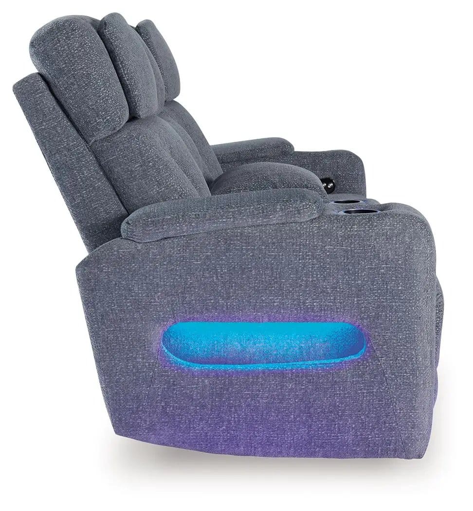 Studio Cave Power Reclining Loveseat with Console | 75 x 40 x 42 in | Fabric & Steel | Steel