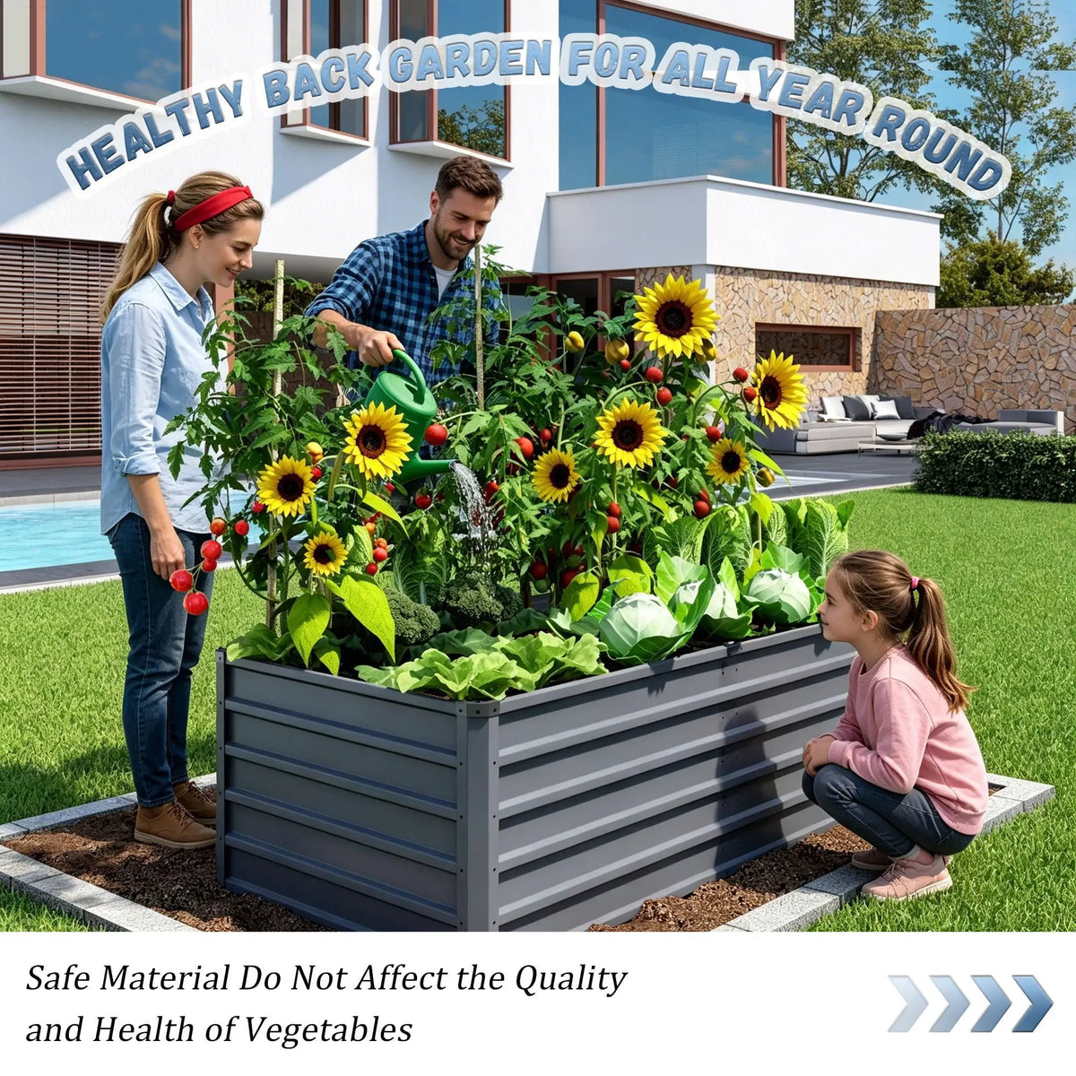 Raised Garden Bed | Coated Steel | Reinforced Frame | Large Outdoor