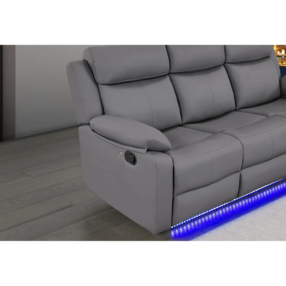 Blanche Reclining Sofa | Integrated LED Lights | Manual Recline | Pillow Top Arms