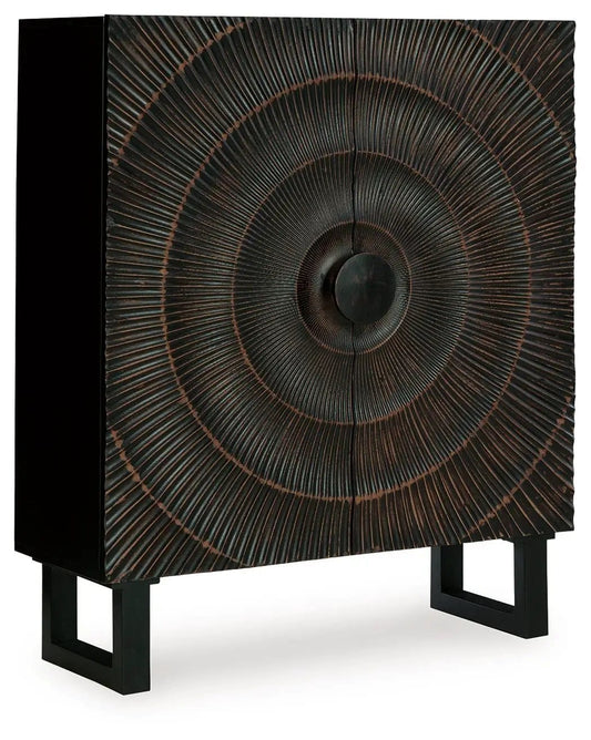 Fosterman Accent Cabinet | 39.5 x 14.88 x 47.38 in | Solid Wood | Distressed Black