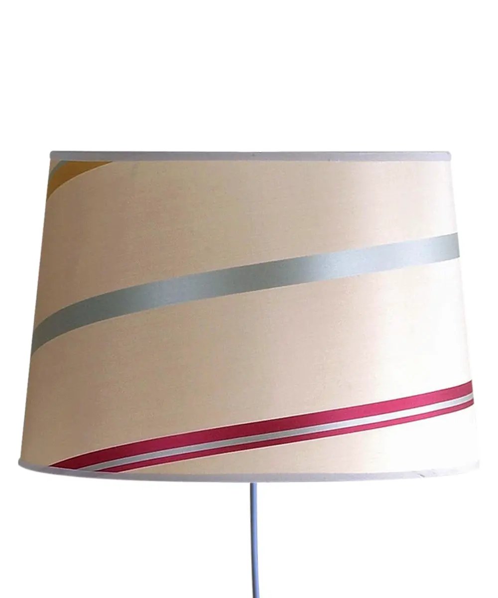 Floating Wall Light | Silk Drum Shade | 12 Foot Cord | 12X14 Inch