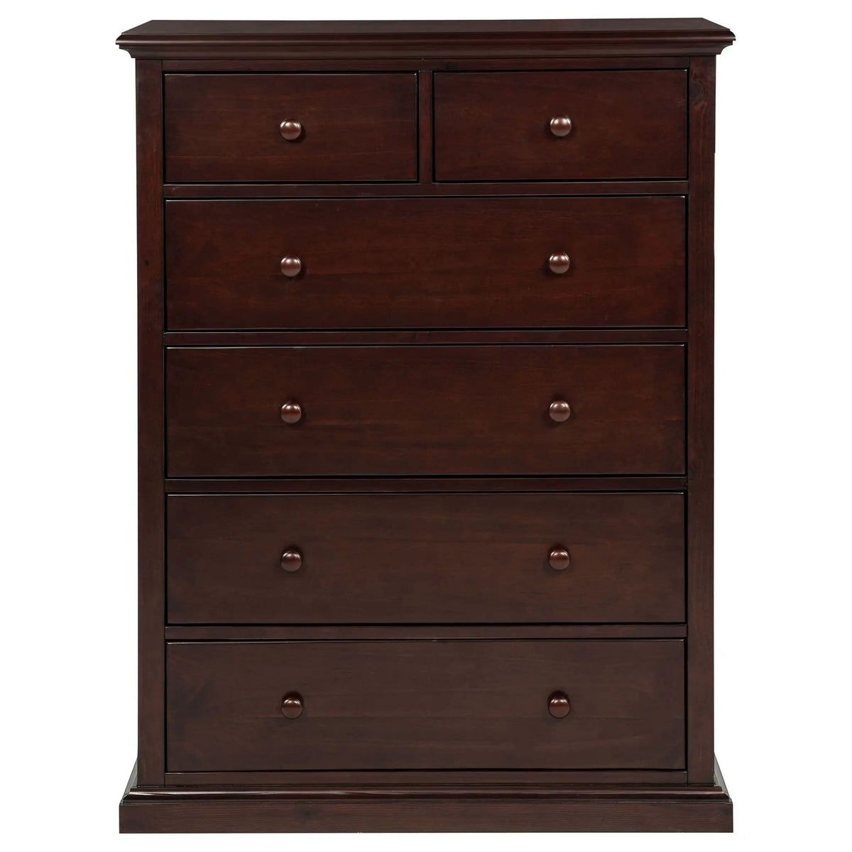 Sumerlin 6-drawer Bedroom Chest of Drawers | 36 x 18 x 48 in | Engineered Wood & Plywood | Cappuccino