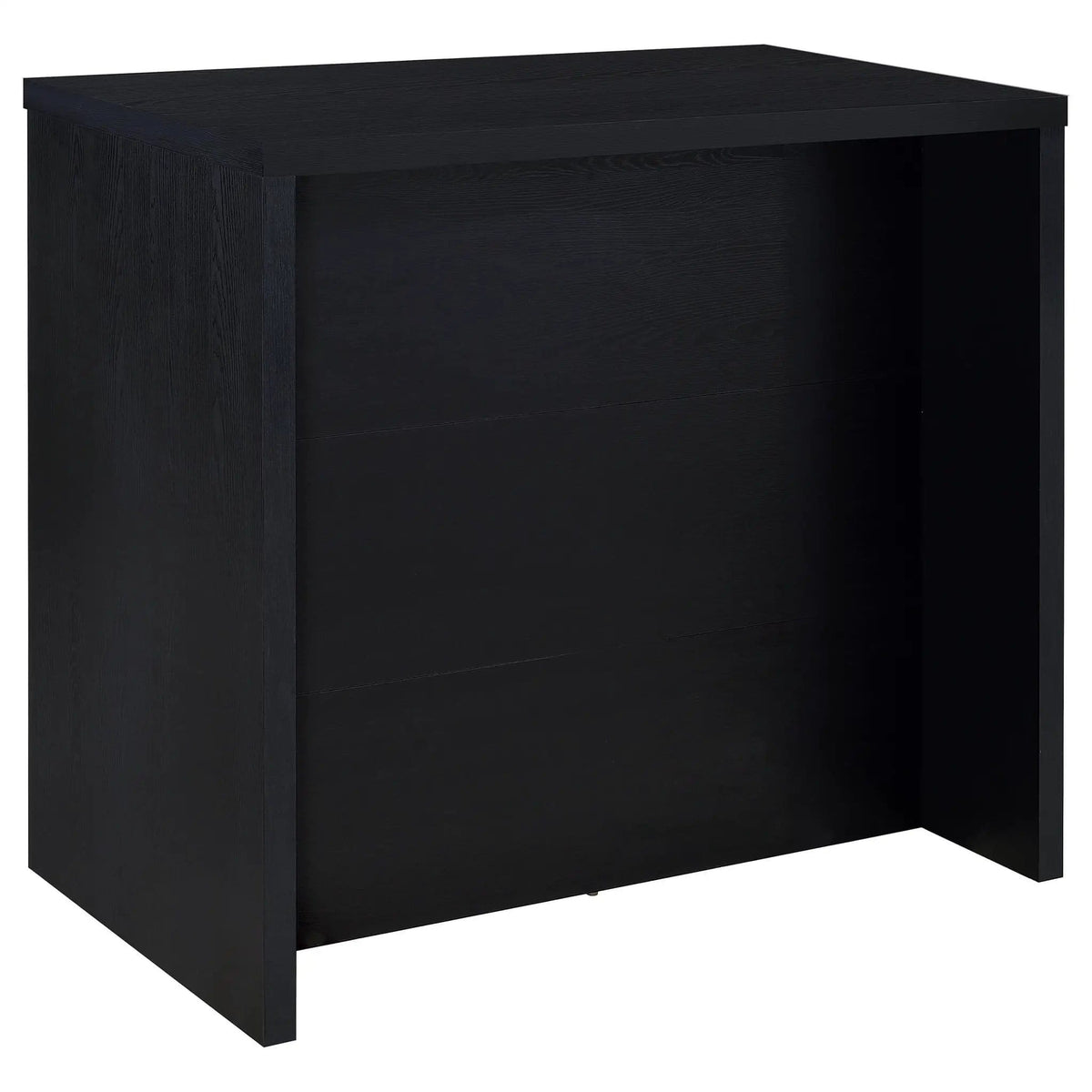 Topanga Engineered Wood Freestanding Home Bar | 47.25 x 23.5 x 43.5 in | Engineered Wood & Metal | Black