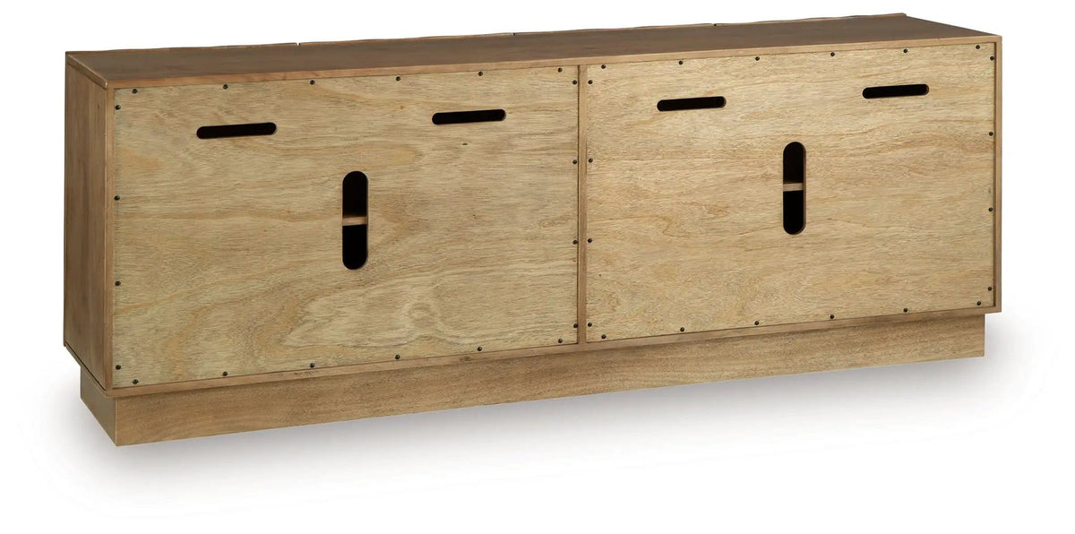 Timkins Accent Cabinet | 73 x 17.13 x 28.38 in | Mango Wood & Veneer | White Washed