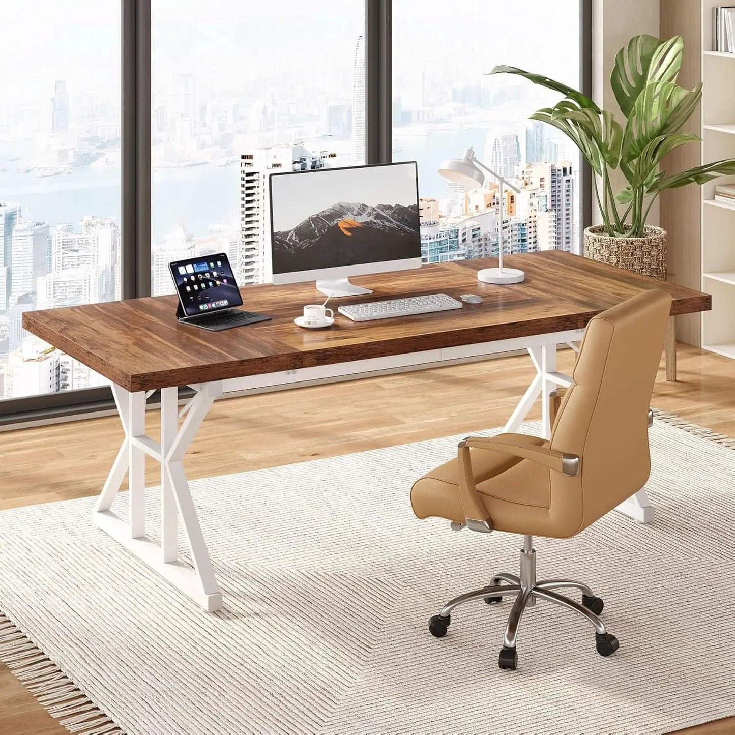 Spacious 70.8 Inch Wooden Executive Desk For Home Office from PriceLows™