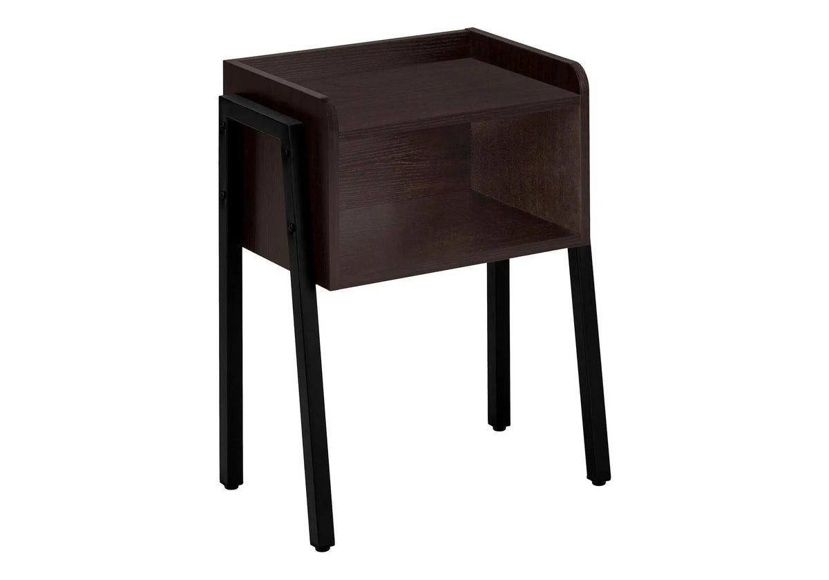 2-Tier Accent Side Table | Rectangular Top | Storage Cubby | Contemporary Design
