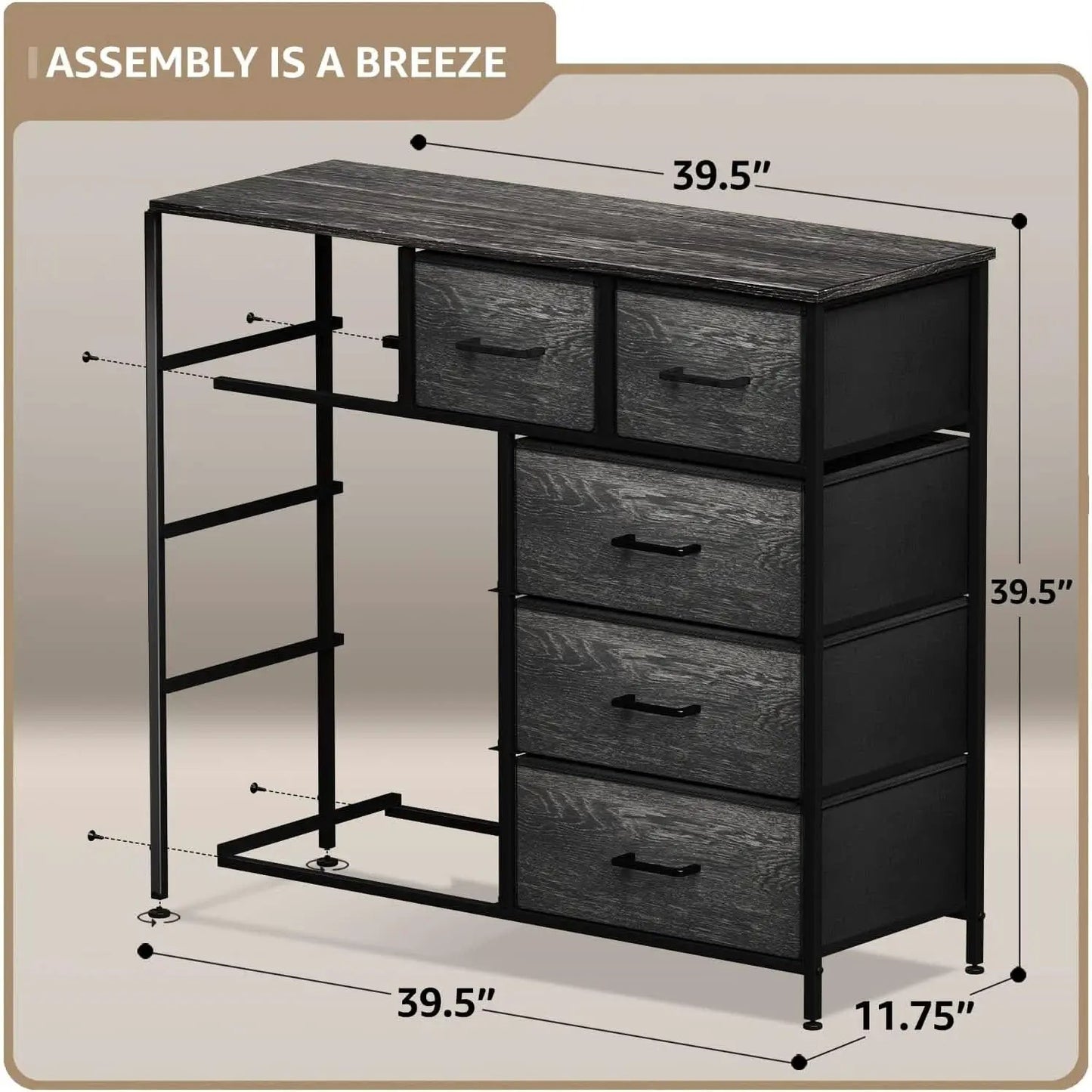 Faux Wood Dresser 9 Drawers For Bedroom Furniture Storage from PriceLows™