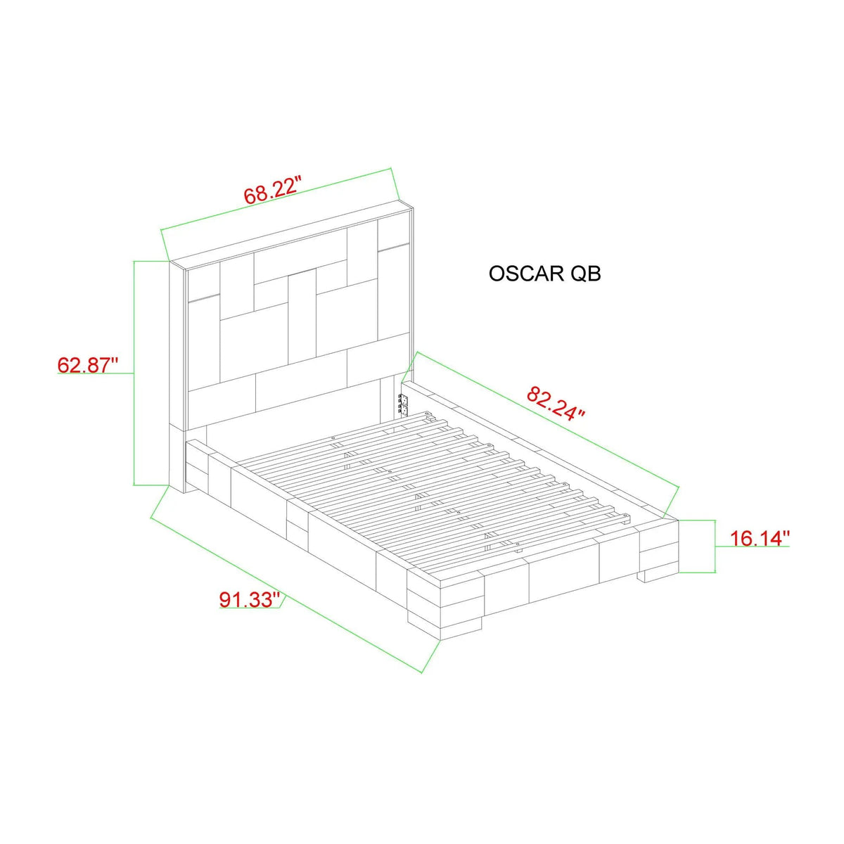 Yaris Contemporary Bed With Wireless Charging And LED Lights | 91.34 x 68.23 x 62.91 in | Wood | Bedroom