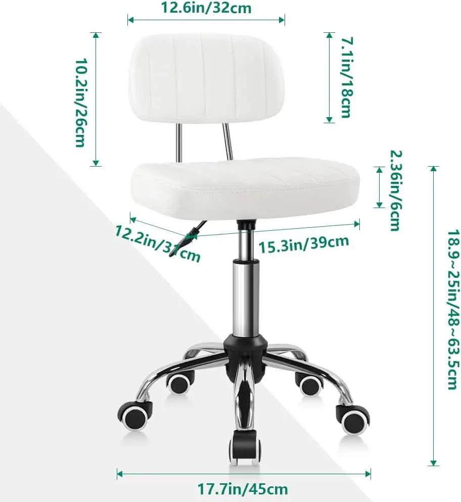 Height Adjustable Swivel Office Stool With Wheels And Back from PriceLows™