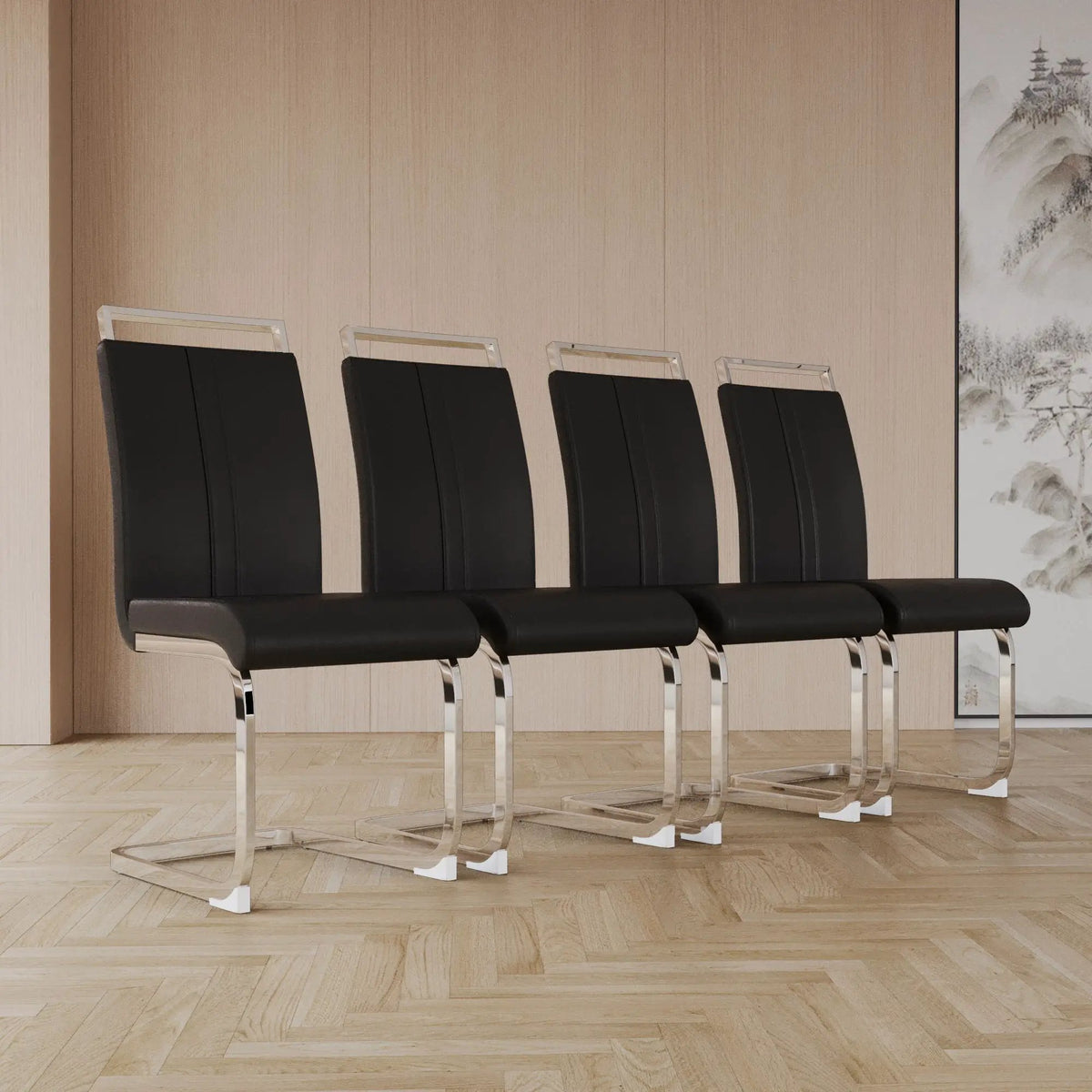 Modern Dining Chairs | Padded Seat | High Back | Accessory Bag Included