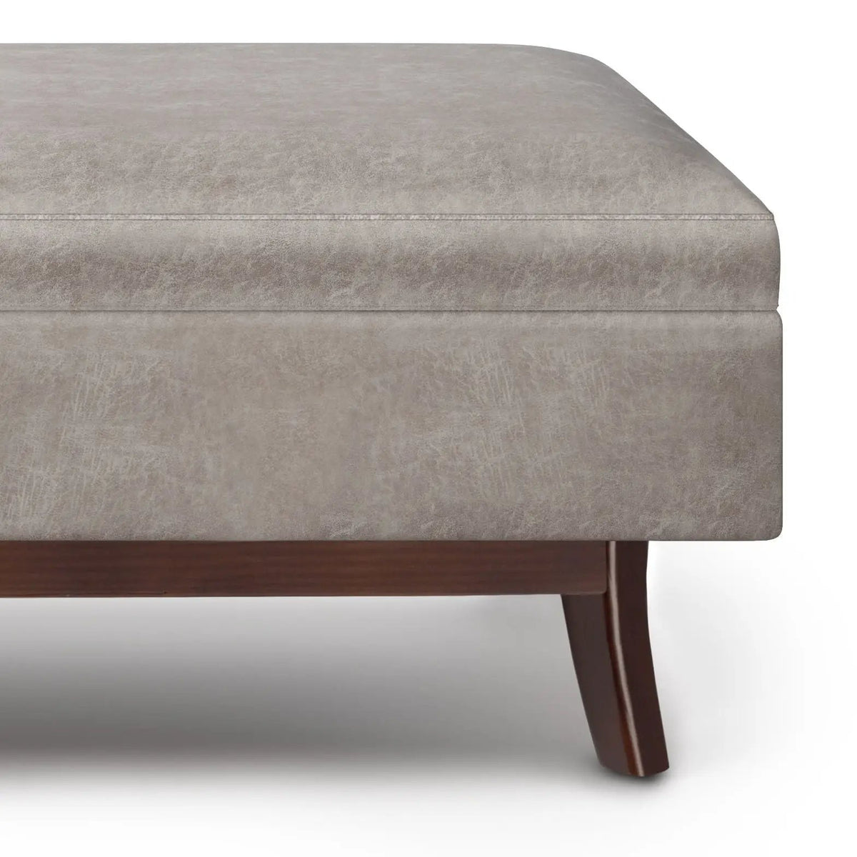 Storage Ottoman | Rectangular Design | Solid Wood Frame | Lift Top