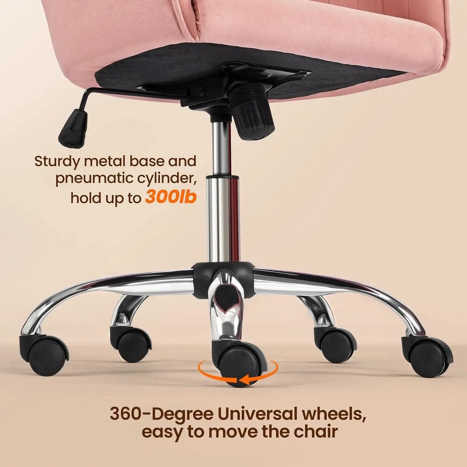 Pink Desk Chair With Adjustable Height For Home Office from PriceLows™