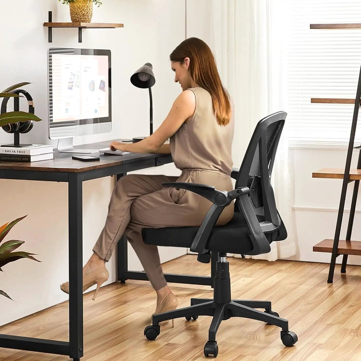 Black Ergonomic Mesh Office Chair With Adjustable Height from PriceLows™