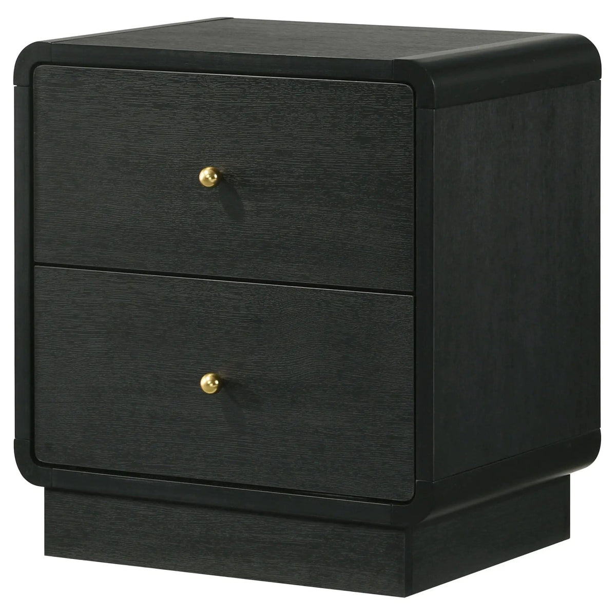 Cavelle 2-drawer Nightstand Bedside Table | 21.75 x 16.75 x 23.5 in | Metal & Brass | Black