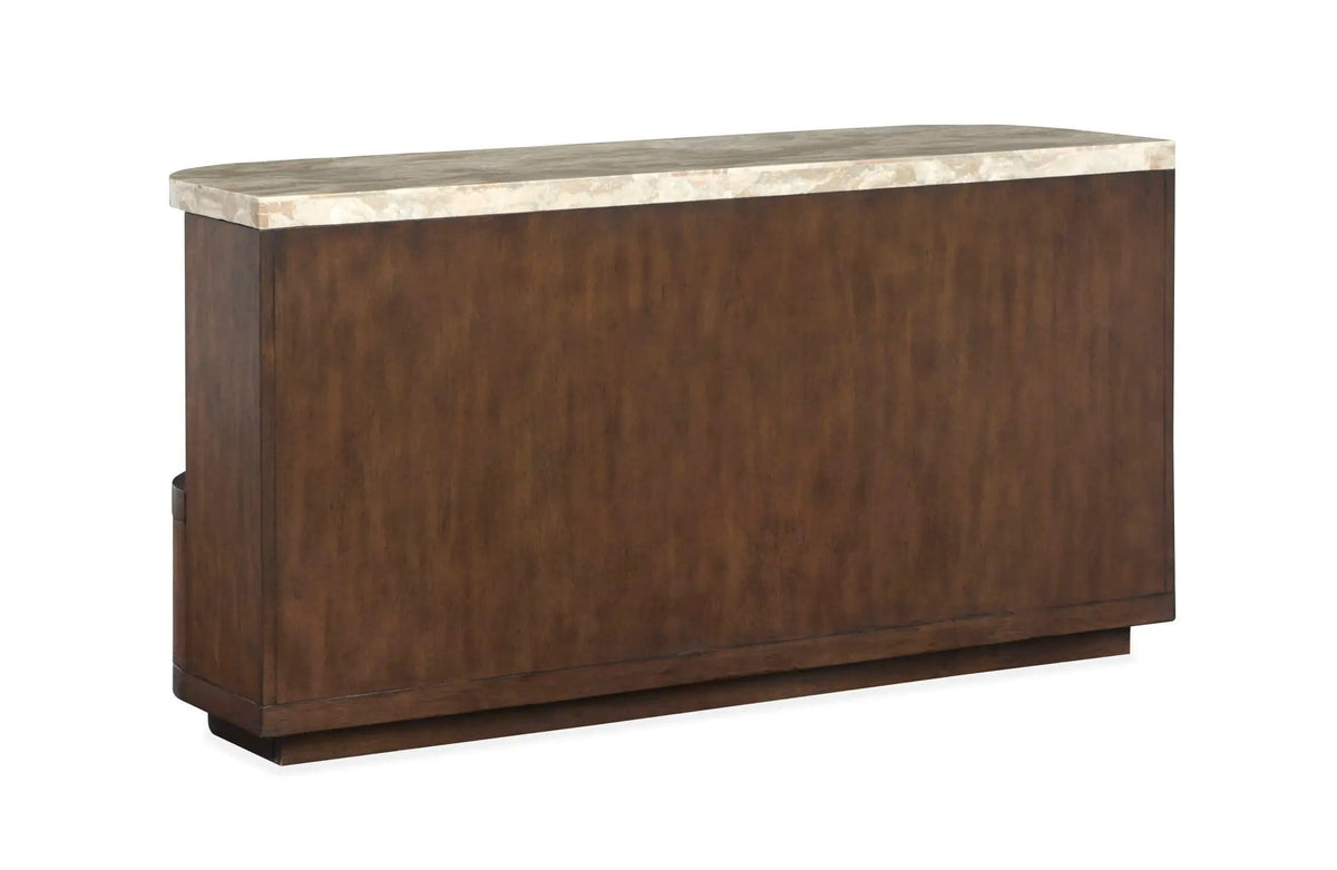 McPherson Demilune Sofa Table | 17 x 54 x 28 in | Veneer & Wood | Burnt Umber