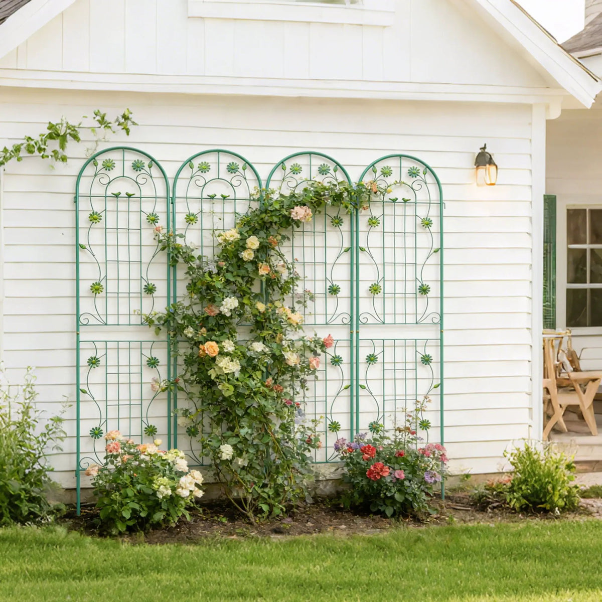 Metal Garden Trellis | Galvanized Steel | Powder Coated | 4 Piece Set