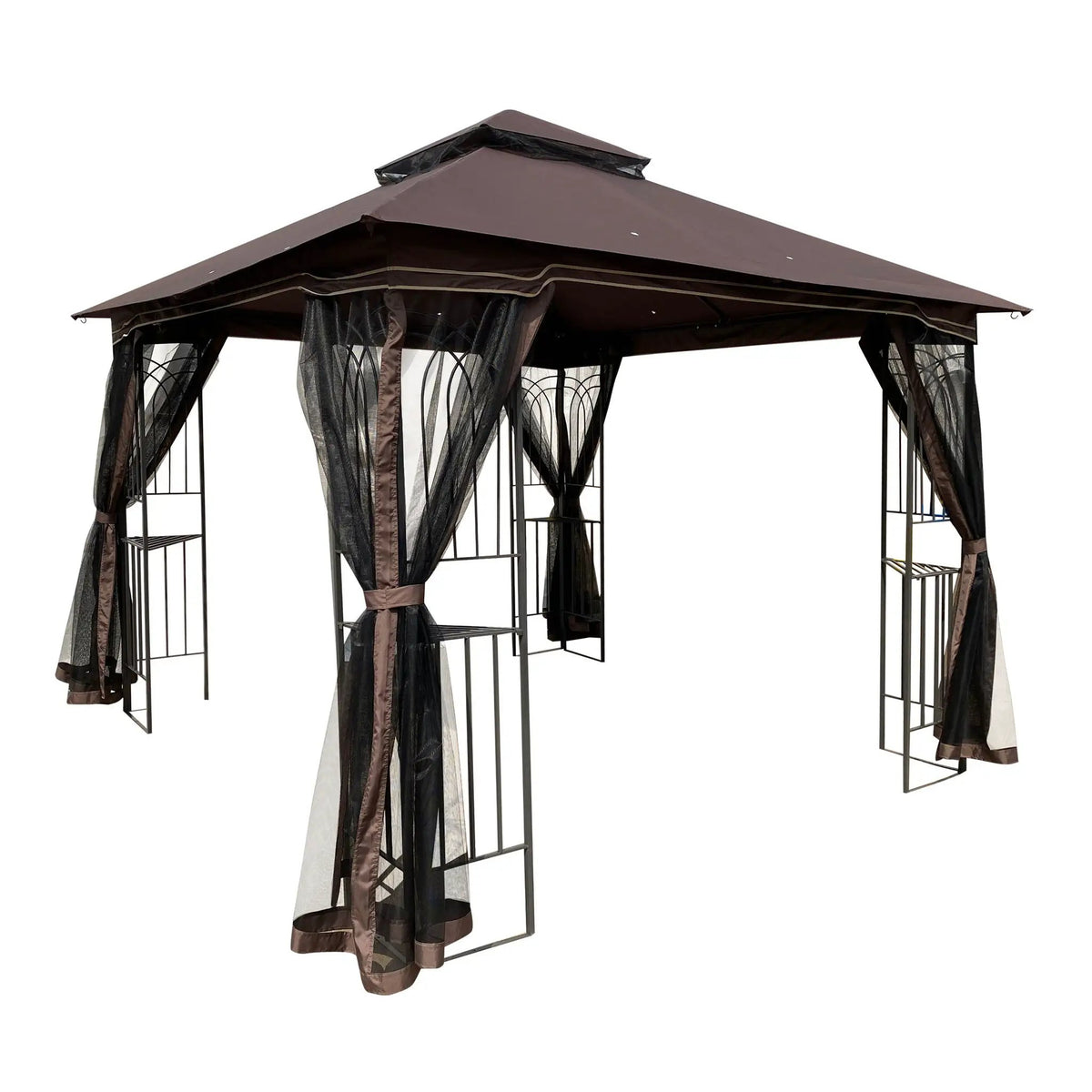 Patio Gazebo Tent | Ventilated Double Roof | Mosquito Net | Steel Frame