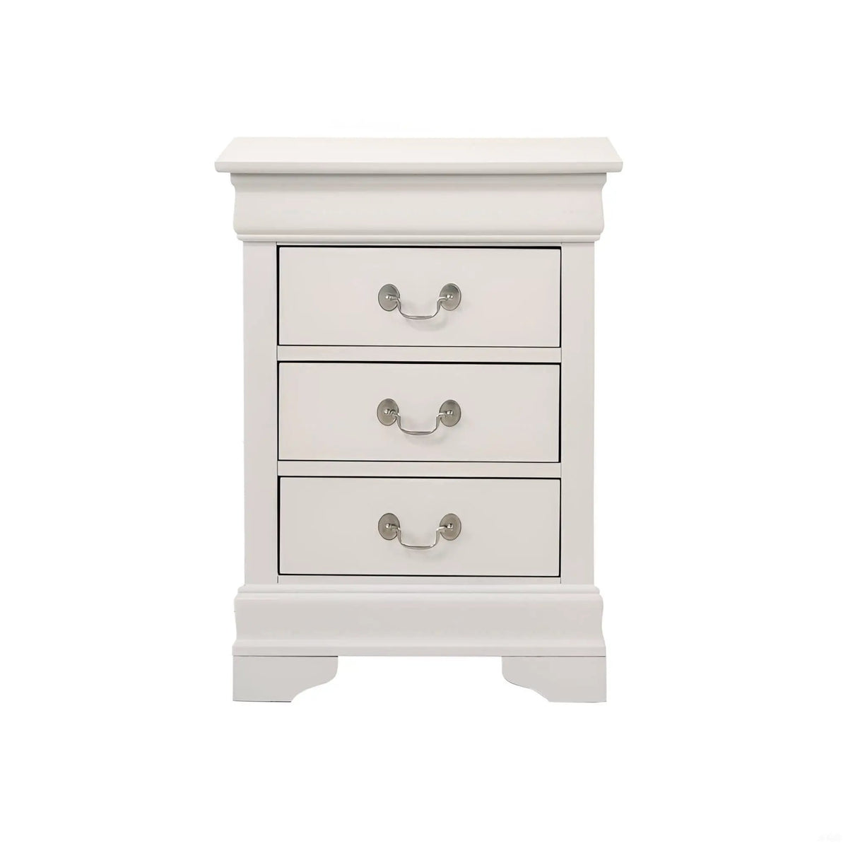 Louis Phillipe Nightstand | Traditional Wood Design | English Dovetailed Drawers | Metal Center Guides