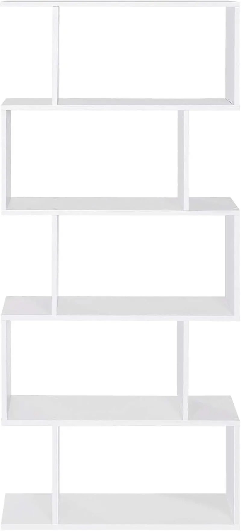 Wooden Bookcase Display Shelf Room Divider 5 Tier White from PriceLows™