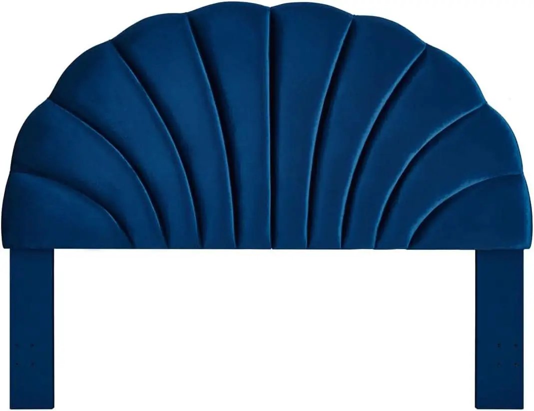 Elegant Crown Design Upholstered Velvet King Headboard from PriceLows™