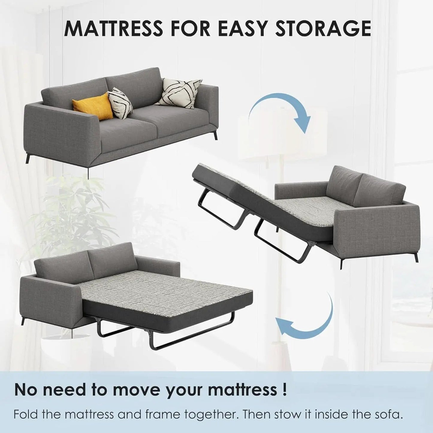 4-Inch Memory Foam Sofa Mattress Queen Size from PriceLows™
