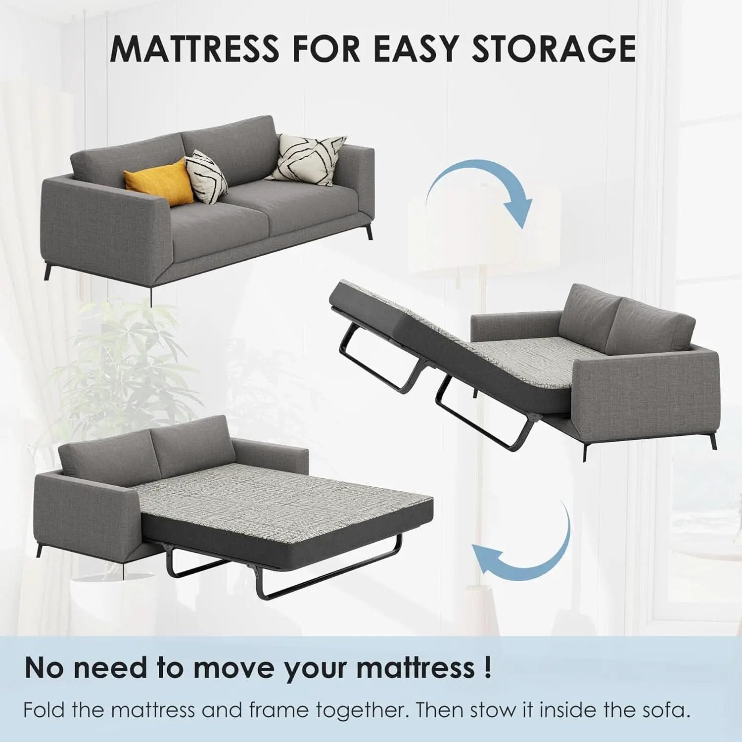 4-Inch Memory Foam Sofa Mattress Queen Size from PriceLows™