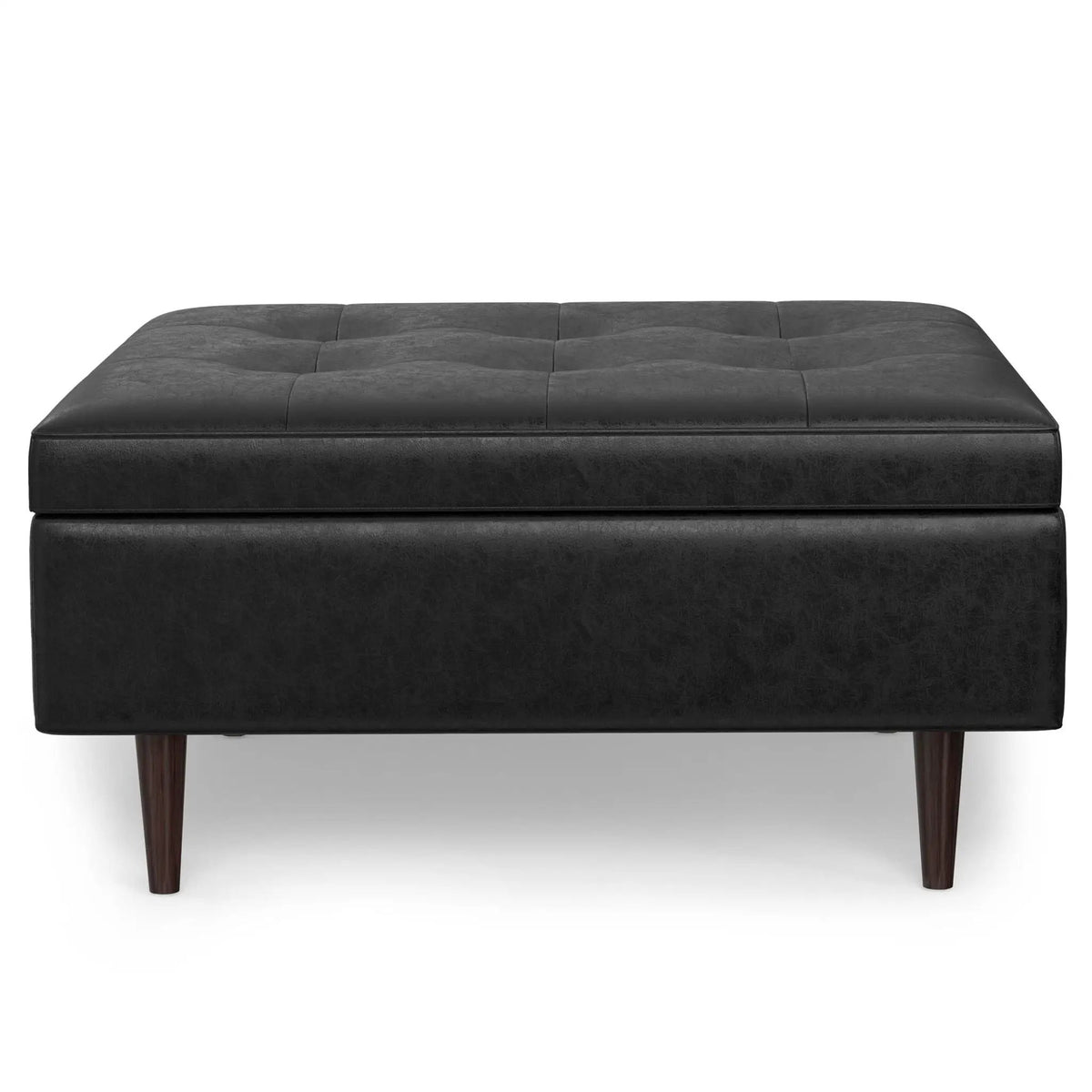 Shay Large Square Storage Ottoman | Coffee Table Design | Hydraulic Lift-Up Lid | Mid-Century Style