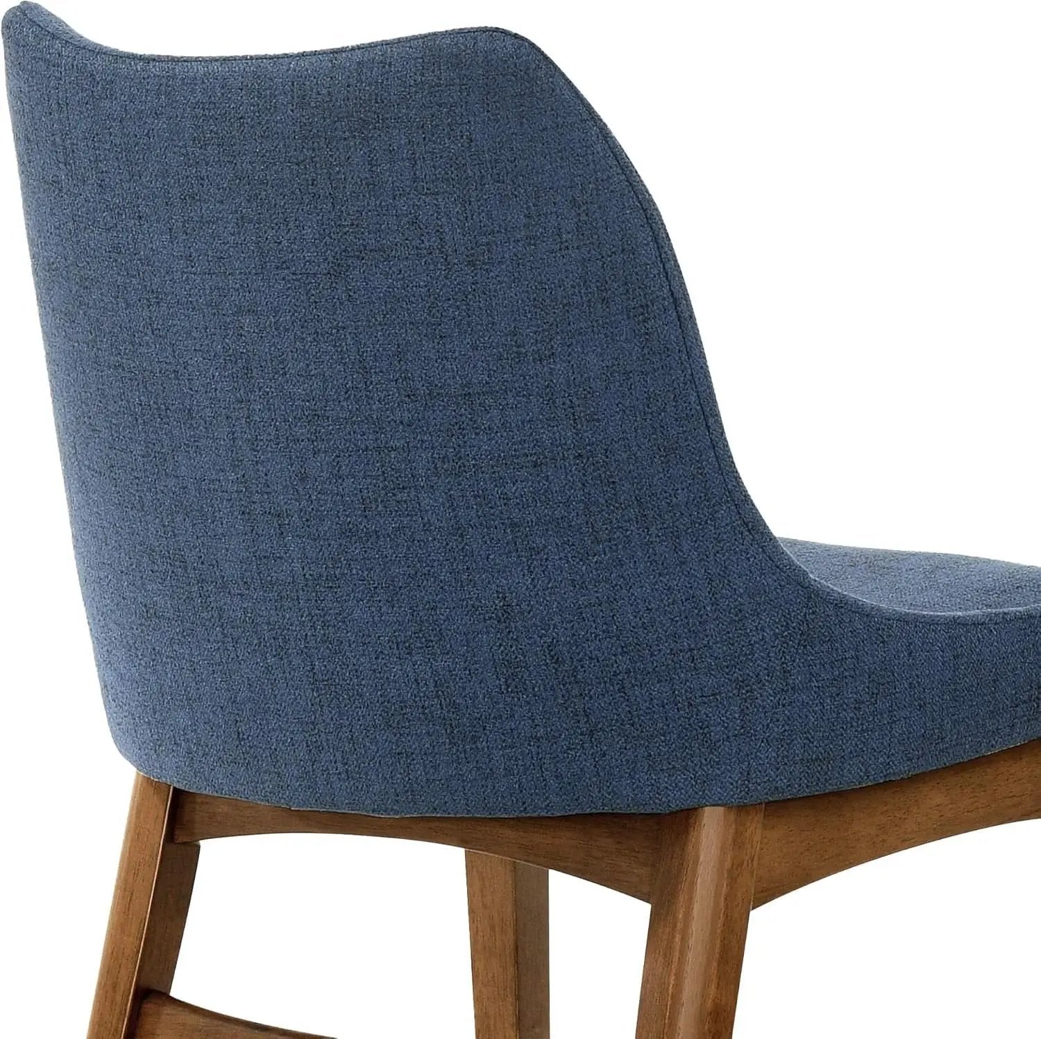 Azalea Blue Fabric and Walnut Wood Dining Chairs Set of 2 from PriceLows™