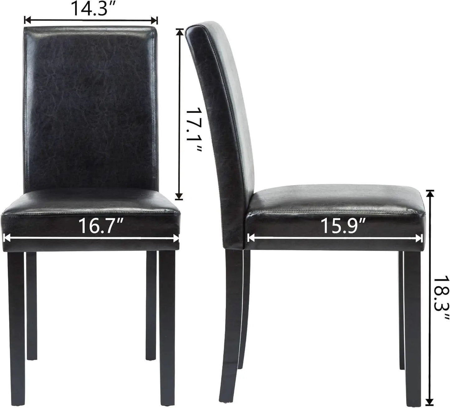 Modern PU Upholstered Dining Chairs Black Cushioned Seats from PriceLows™