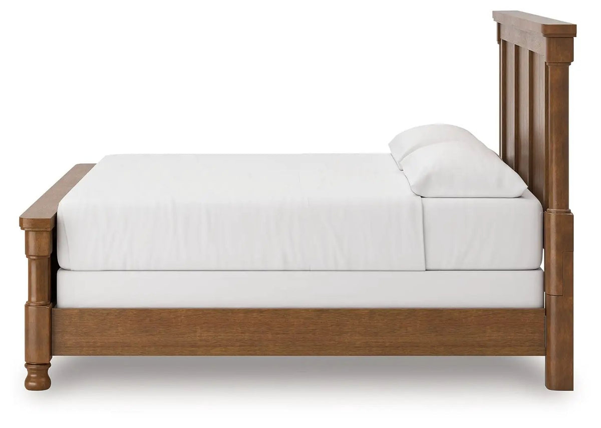 Rowlenstown Poster Bed | Casual Traditional Design | Rubbed Finish | Hefty Silhouette