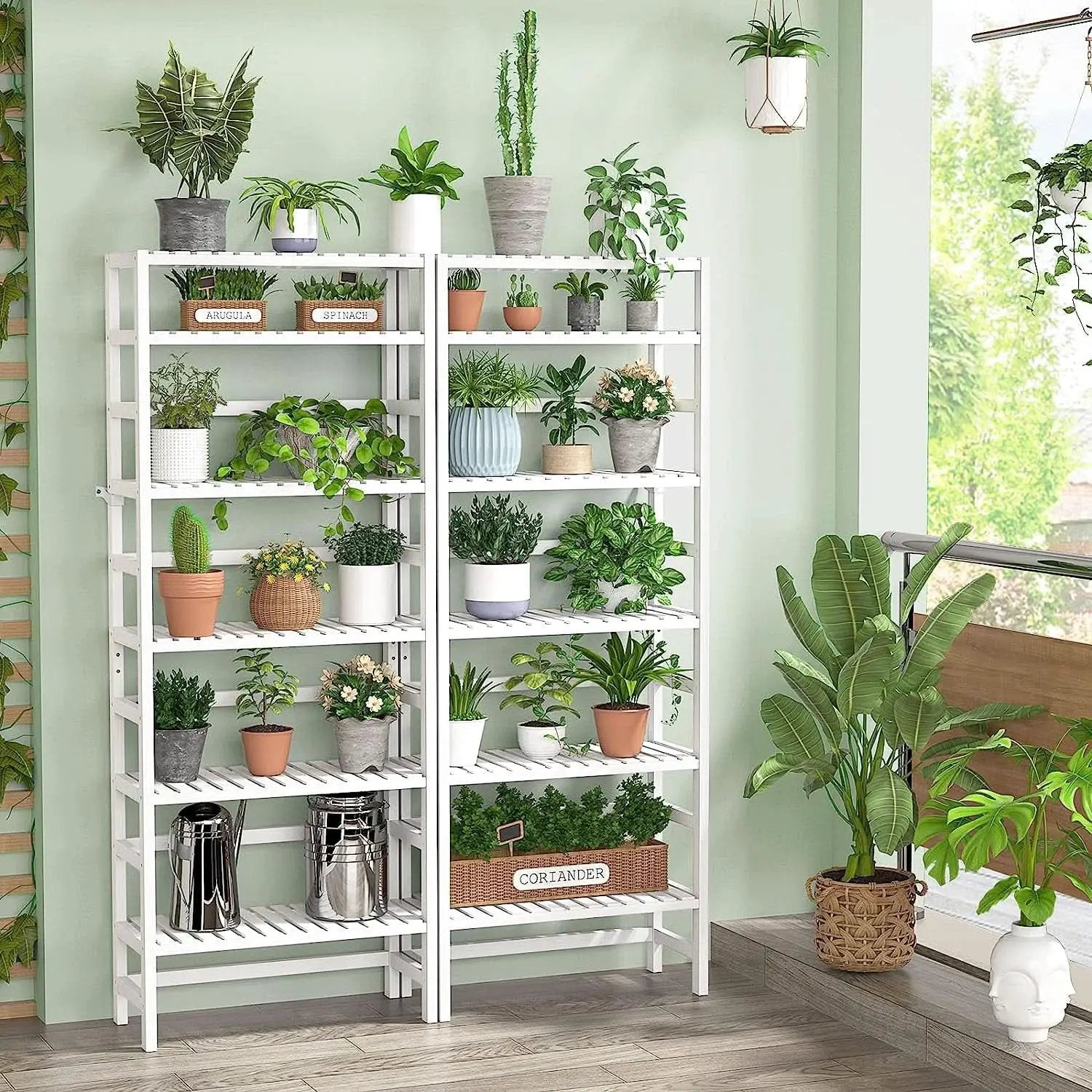 Adjustable 6 Tier Bamboo Bookshelf For Living Room Office Storage from PriceLows™