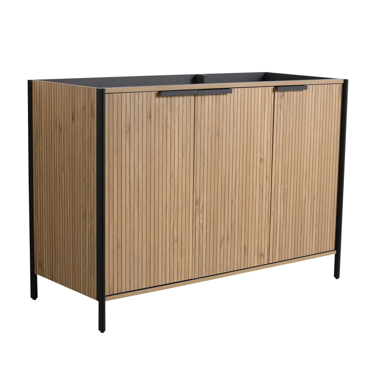 Contemporary Freestanding Bathroom Vanity With Adjustable Shelves | 5 Pieces | Stainless Steel & Metal | Bathroom
