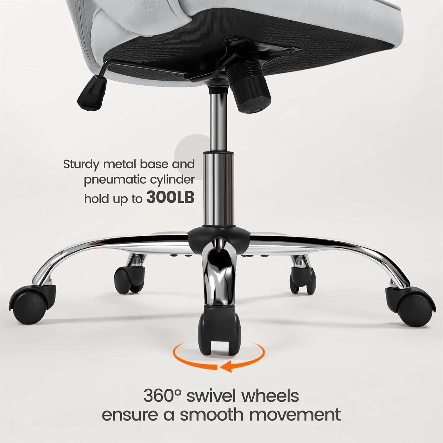 Home Office Chair With Tufted Barrel Back Light Gray from PriceLows™