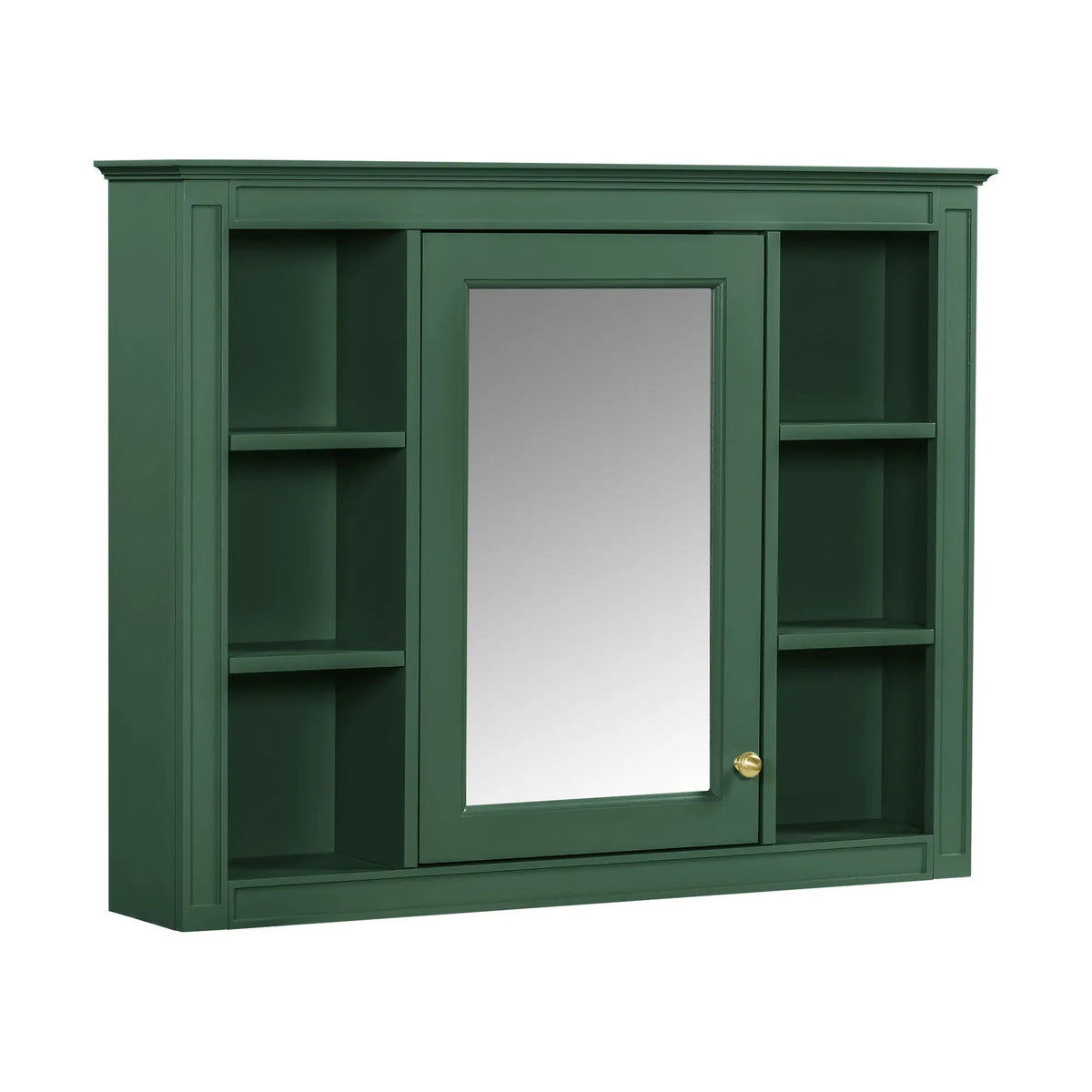 Wall Mounted Medicine Cabinet | Adjustable Interior | 6 Open Shelves