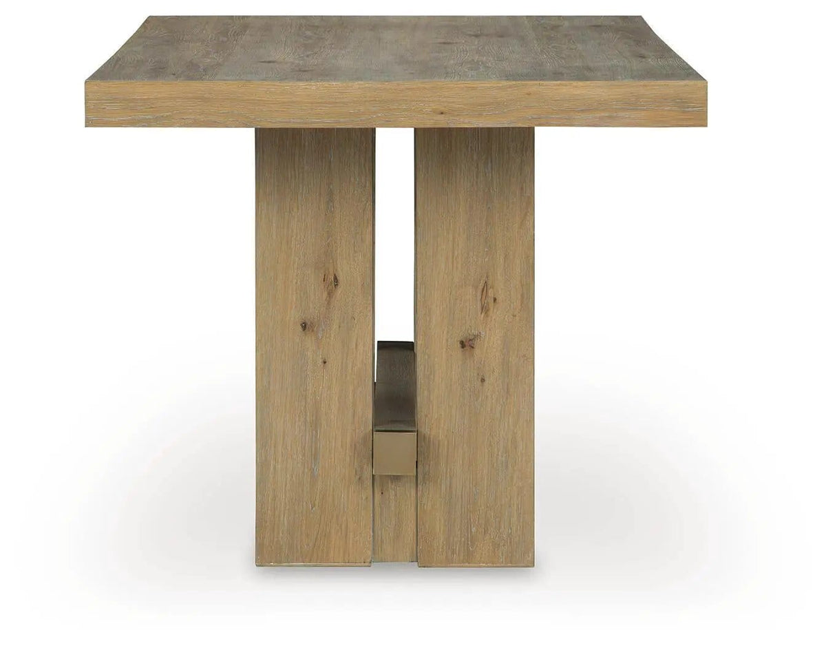 Lasinger Rectangular Dining Room Counter Table | 66 x 42 x 36 in | Oak Veneer & Mdf | Light Brown