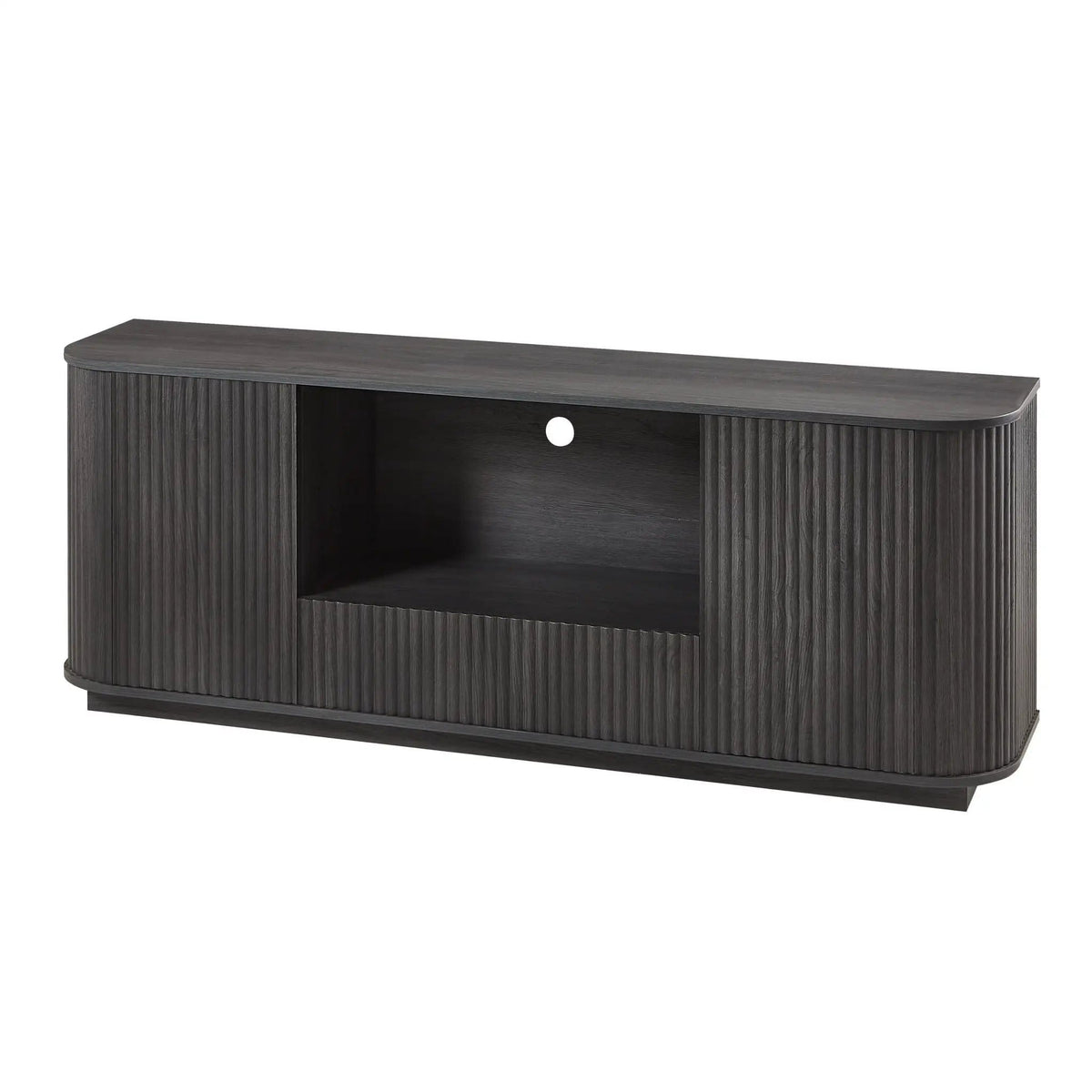 Modern Wavy TV Stand Rounded Sideboard With Storage Cabinet | 2 Pieces | Particleboard | Dining Room