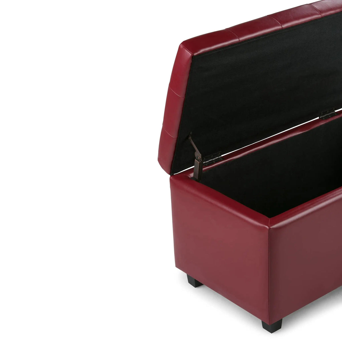 Cosmopolitan Upholstered Storage Ottoman | Child Safety Hinge | Large Interior Storage | 33.5 Inch Length